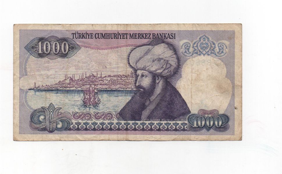 TURKIA DEL AÑO 1986 DE 1000 LIRASI