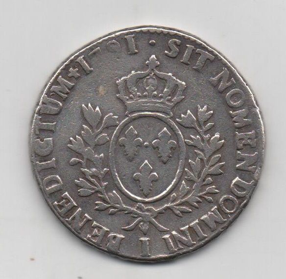 FRANCIA DEL AÑO 1791 DE 1 ECU LUIS XVI