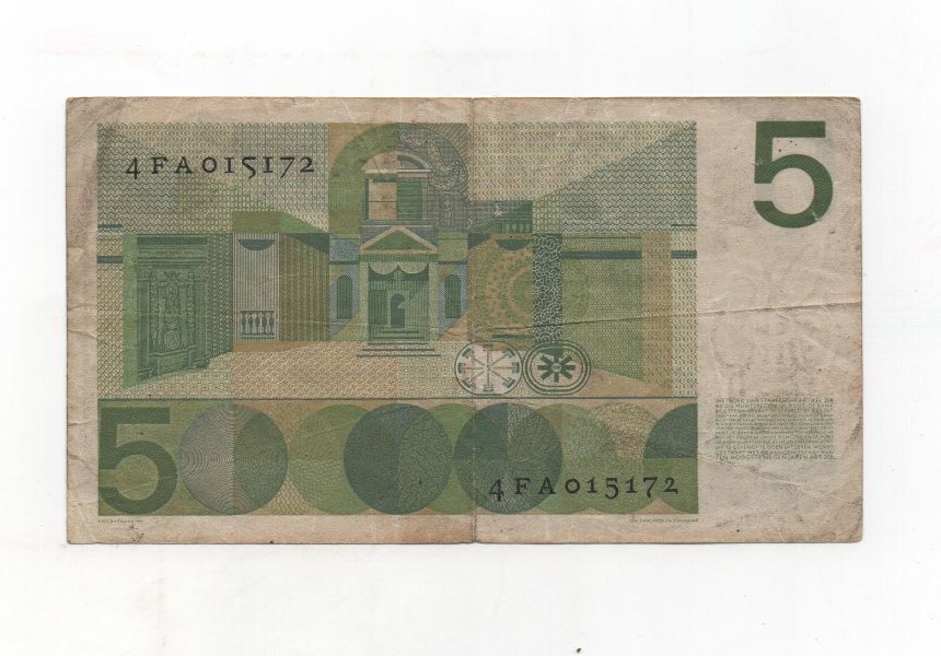 HOLANDA DEL AÑO 1966 DE 5 GULDEN