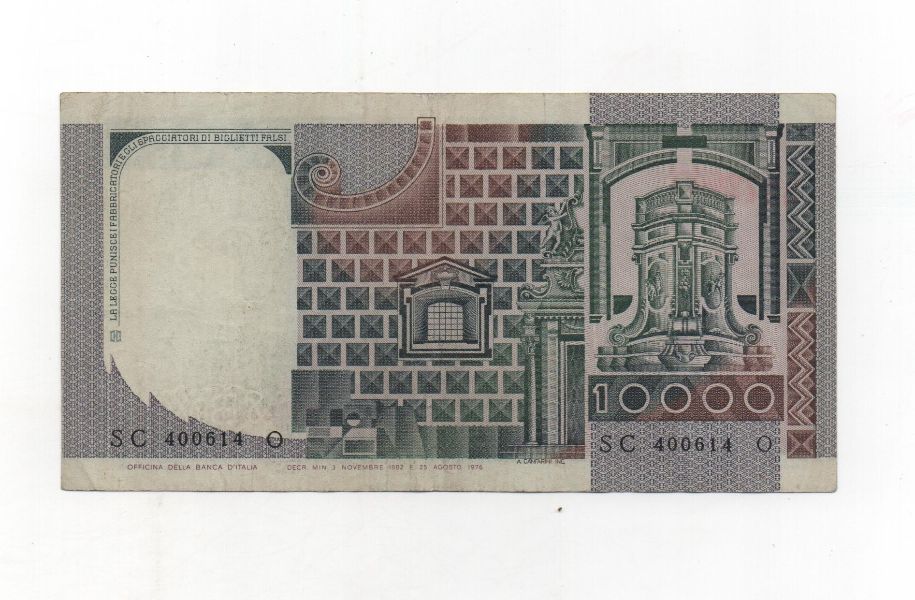 ITALIA DEL AÑO 1976.84 DE 10000 LIRAS