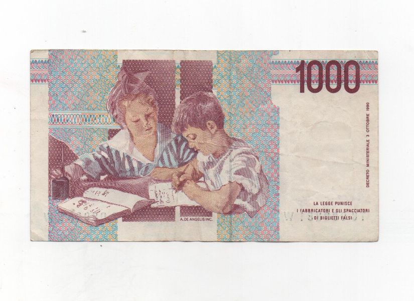 ITALIA DEL AÑO 1990 DE 1000 LIRAS