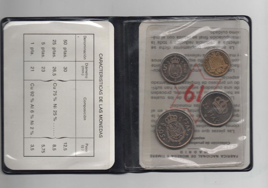 ESPAÑA CARTERA OFICIAL DE PESETAS J. CARLOS I DEL AÑO 1979