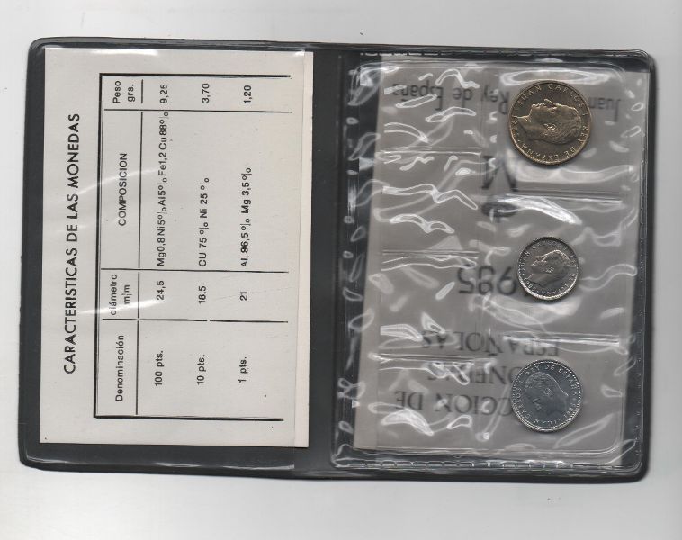 ESPAÑA CARTERA OFICIAL DE PESETAS J. CARLOS I DEL AÑO 1985