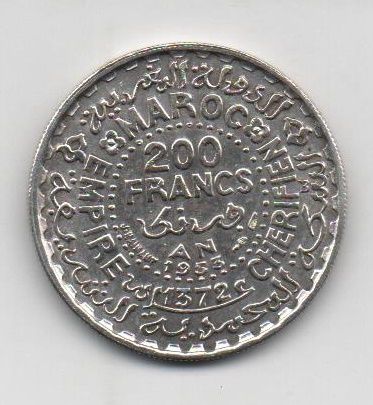 MARRUECOS DEL AÑO 1953 DE 200 FRANCOS