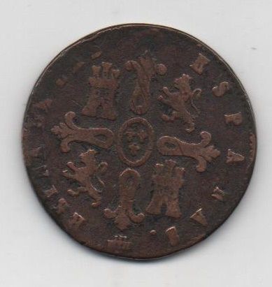 ESPAÑA ISABEL II DEL AÑO 1840 DE 8 MARAVEDIES CECA SEGOVIA