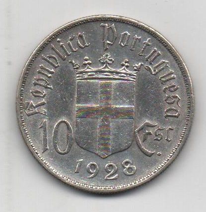 PORTUGAL DEL AÑO 1928 DE 10 ESCUDOS