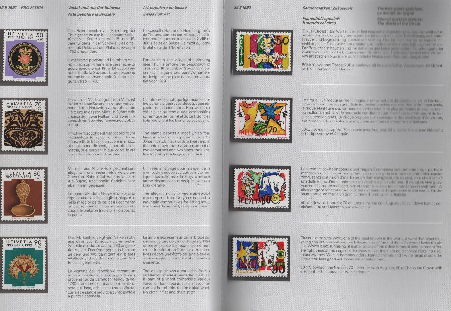 AÑO COMPLETO SELLOS SUIZA DE 1992