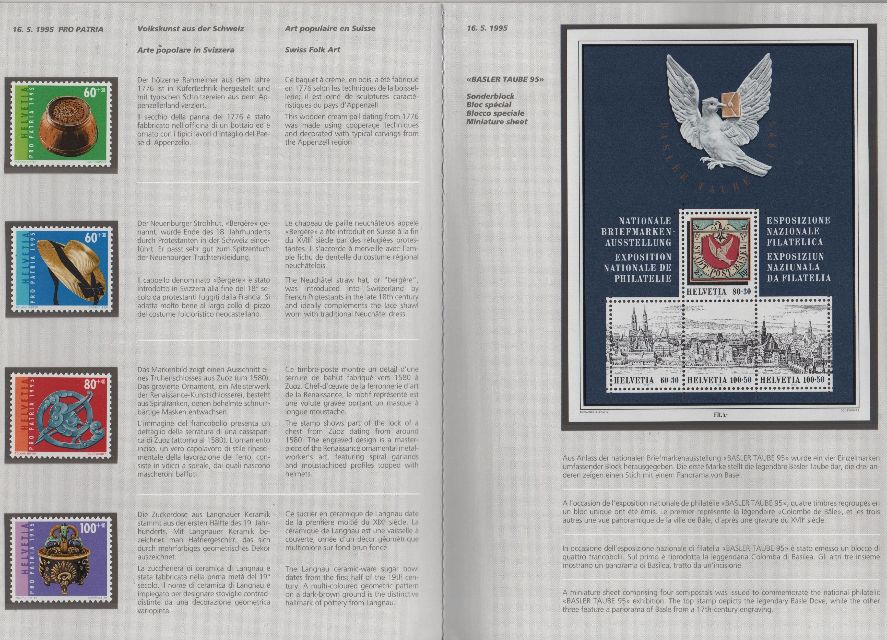AÑO COMPLETO SELLOS SUIZA DE 1995