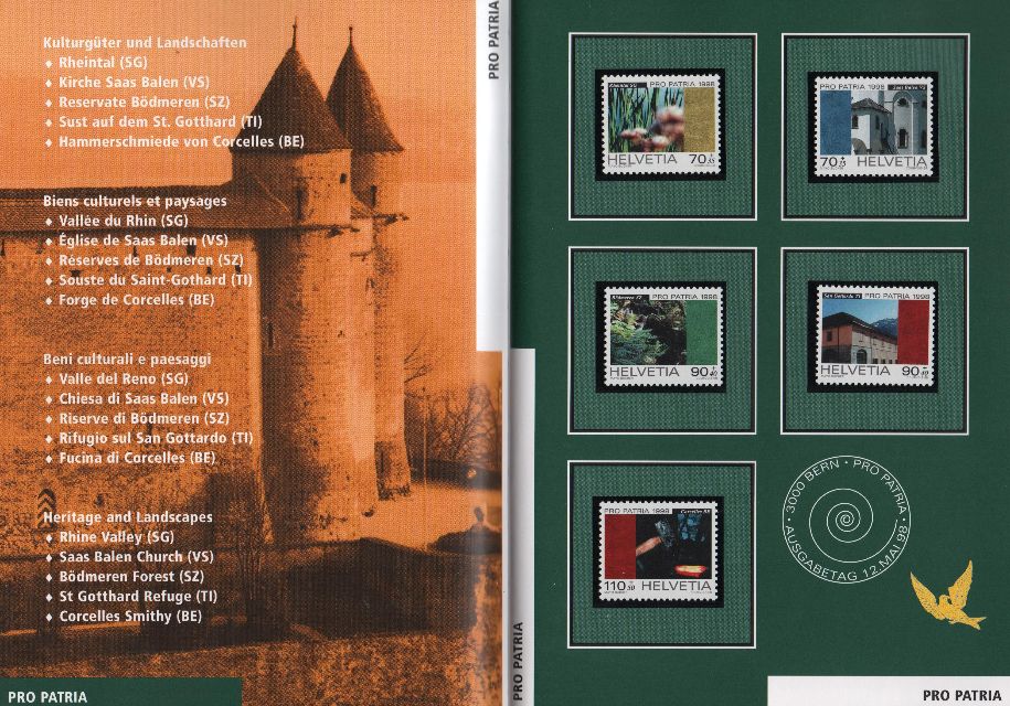 AÑO COMPLETO SELLOS SUIZA DE 1998