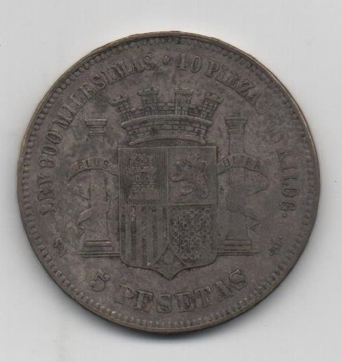 G. PROVISIONAL DEL AÑO 1870 *70 DE 5 PESETAS