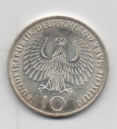 ALEMANIA FEDERAL DEL AÑO 1972 LETRA G AROS OLIMPICOS DE 10 MARCOS