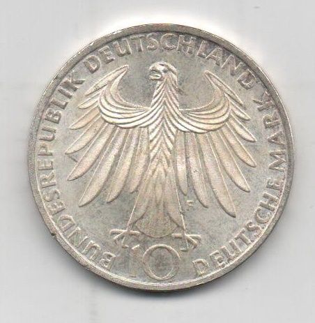 ALEMANIA FEDERAL DEL AÑO 1972 LETRA F PAREJA DE 10 MARCOS