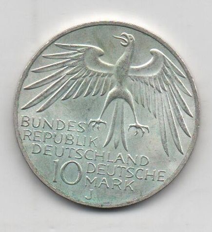 ALEMANIA FEDERAL DEL AÑO 1972 LETRA J MUNCHEN DE 10 MARCOS