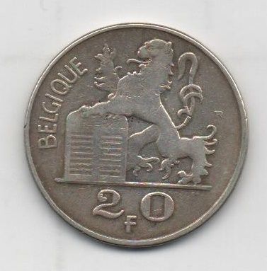 BELGICA DEL AÑO 1950 DE 20 FRANCOS