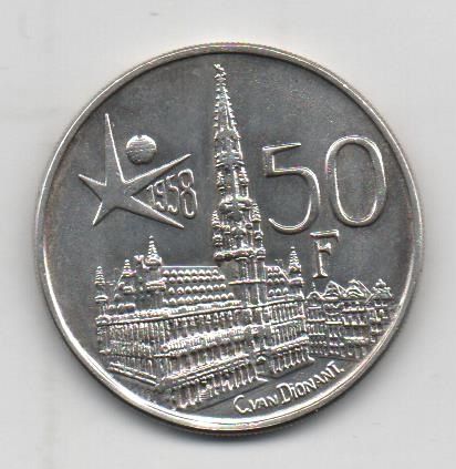 BELGICA DEL AÑO 1958 DE 50 FRANCOS