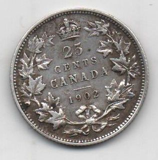 CANADA DEL AÑO 1902 DE 25 CENTS