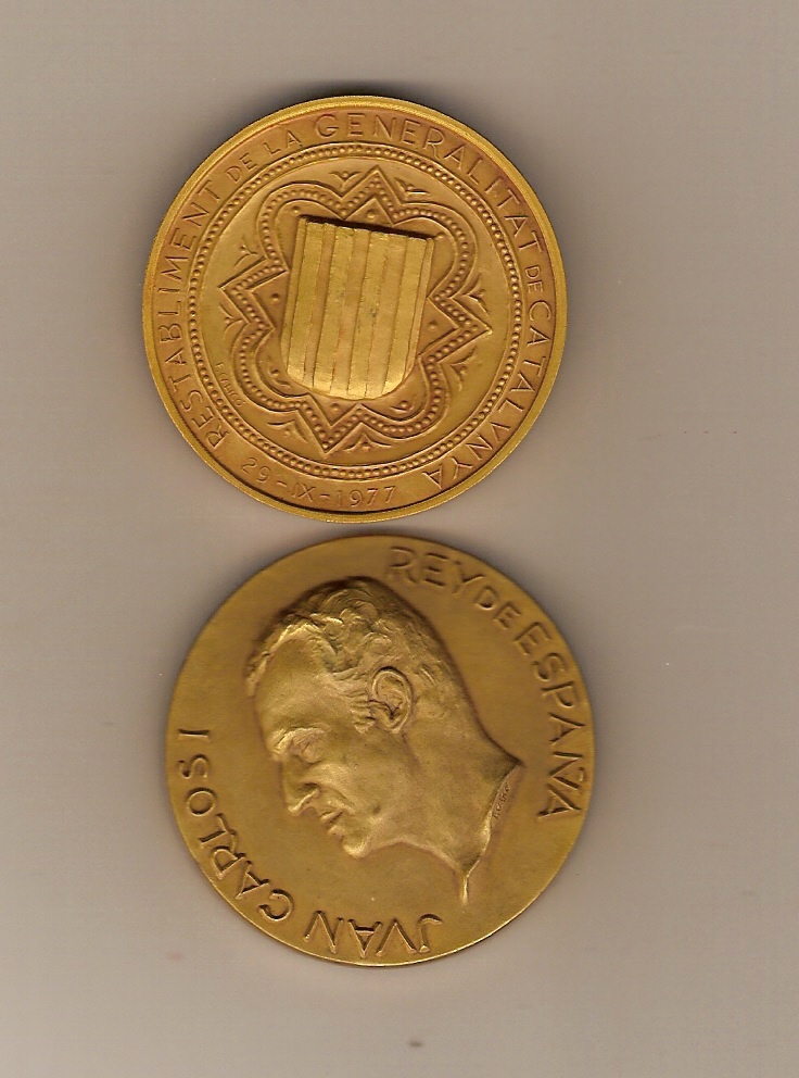 ESPAÑA- MEDALLA DE COBRE -RESTABLECIMIENTO DE LA GENERALITAT DE CATALUÑA