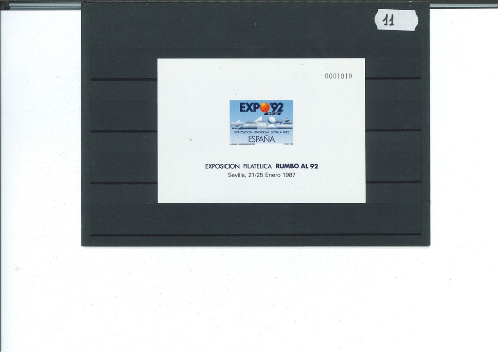 1987 EXPOSICION FILATELICA RUMBO AL 92. PRUEBA Nº 11