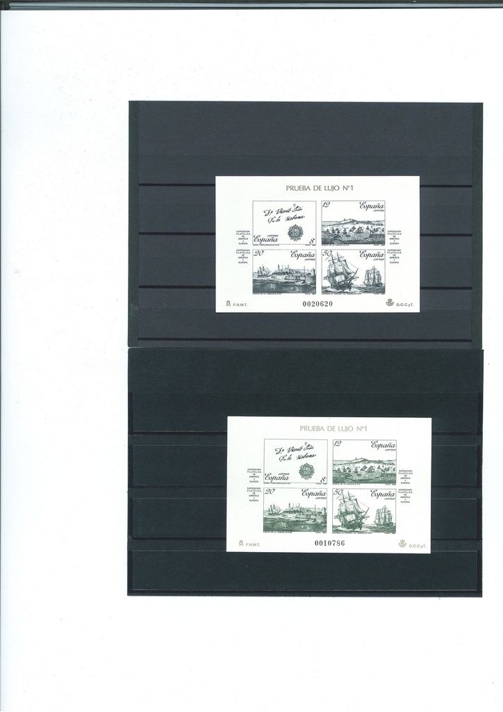 1987 EXPO FILATELICA AMERICA-EUROPA.  PRUEBA Nº 12/13