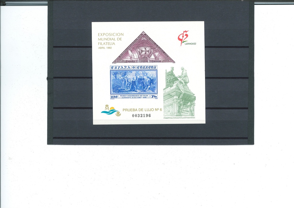 1992 EXPOSICION MUNDIAL DE FILATELIA. PRUEBA Nº 25