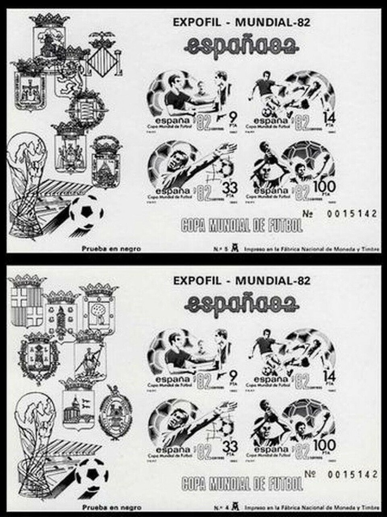 1982 COPA MUNDIAL DE FUTBOL. ESPAÑA . PRUEBA Nº 4/5