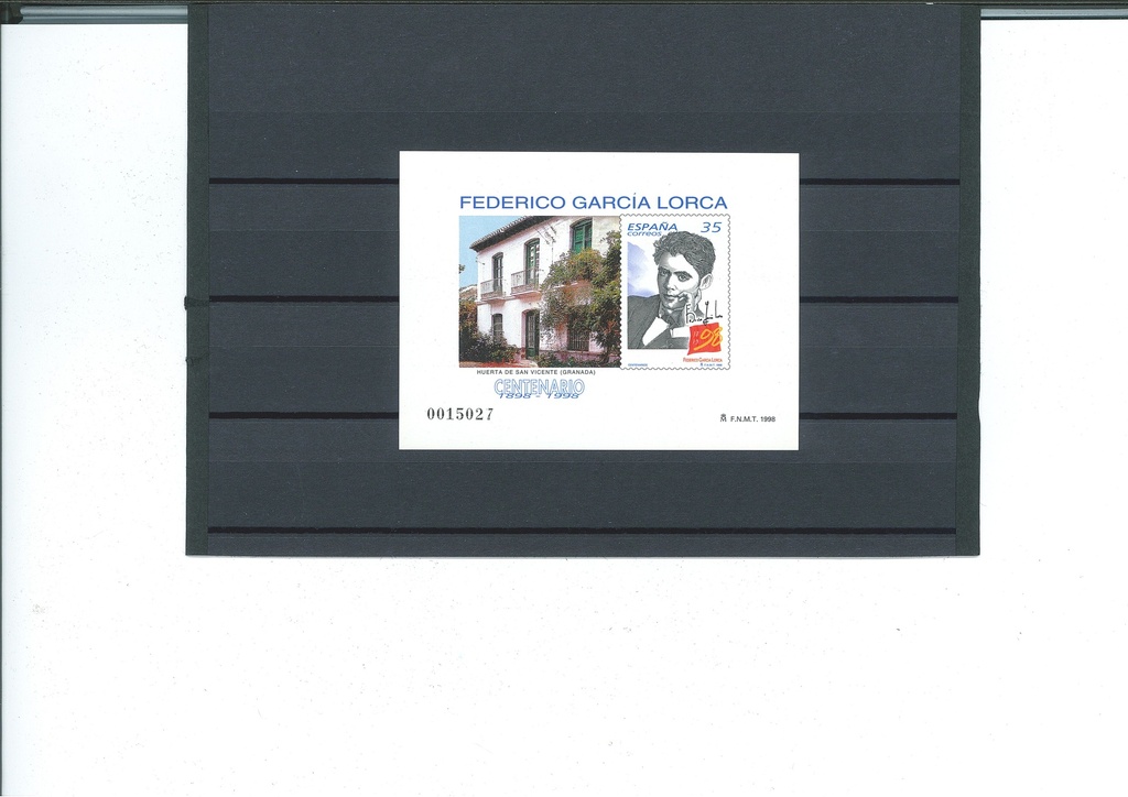 1998 I CENTENARIO DEL NACIMIENTO DE FEDERICO GARCIA. PRUEBA Nº 65