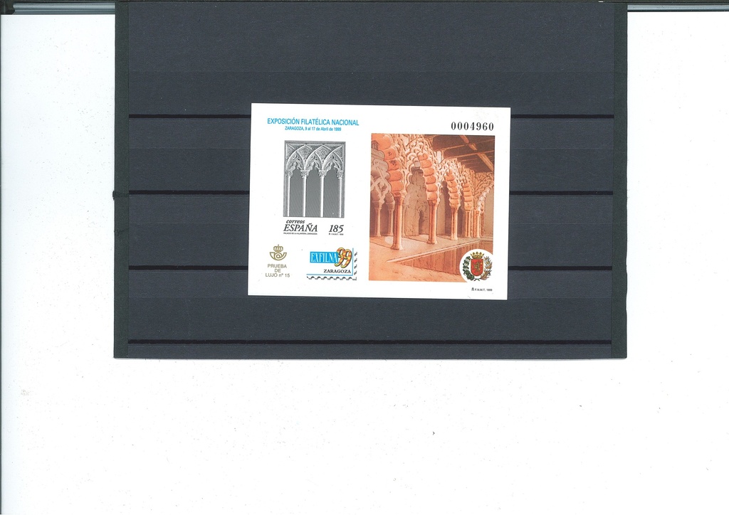 1999 EXFINA FILATELICA NACIONAL ZARAGOZA. PRUEBA Nº 68