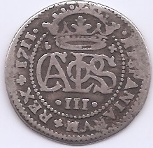 ESPAÑA CARLOS III EL PRETENDIENTE DEL AÑO 1711 2 REALES