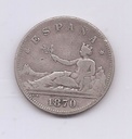 G. PROVISIONAL DEL AÑO 1870 *70 DE 2 PESETAS