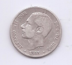 ALFONSO XII DEL AÑO 1883 *83 DE 1 PESETA