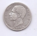 ALFONSO XII DEL AÑO 1885 DE 1 PESETA.