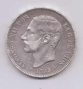 ALFONSO XII DEL AÑO 1885 *87 DE 5 PESETAS