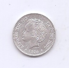 ALFONSO XIII DEL AÑO 1894 *4 DE 50 CENTIMOS