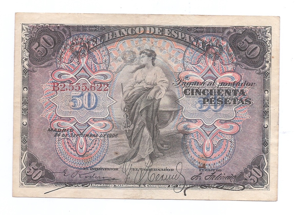 ALFONSO XIII DEL AÑO 1906 DE 50 PESETAS