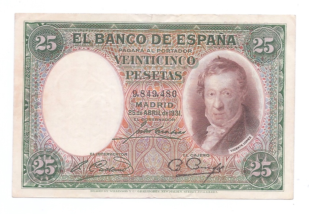 II REPUBLICA AÑO 1931 DE 25 PTS