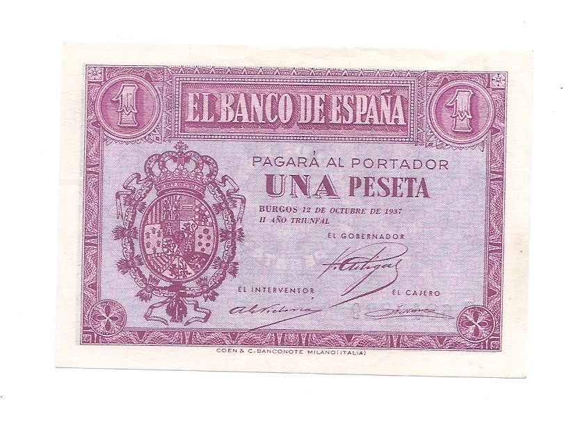 ESTADO ESPAÑOL AÑO 1937 DE 1 PTS
