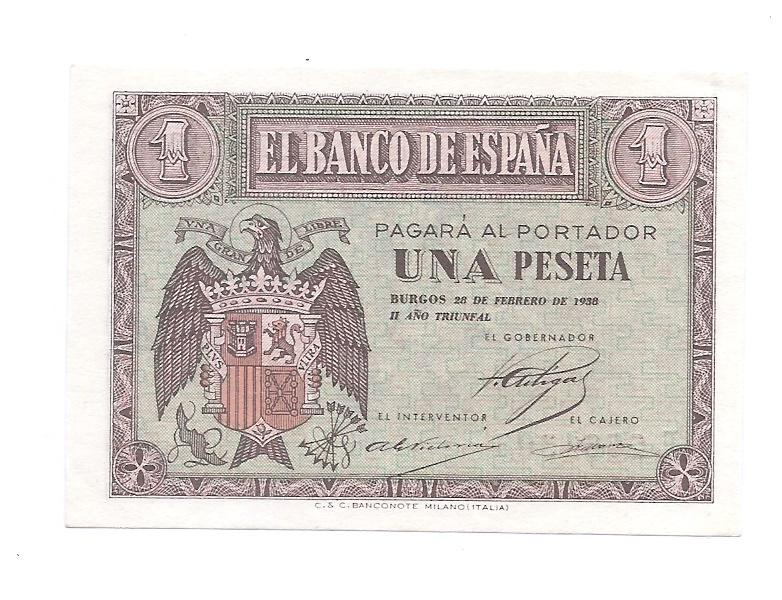 ESTADO ESPAÑOL AÑO 1938 DE 1 PTS