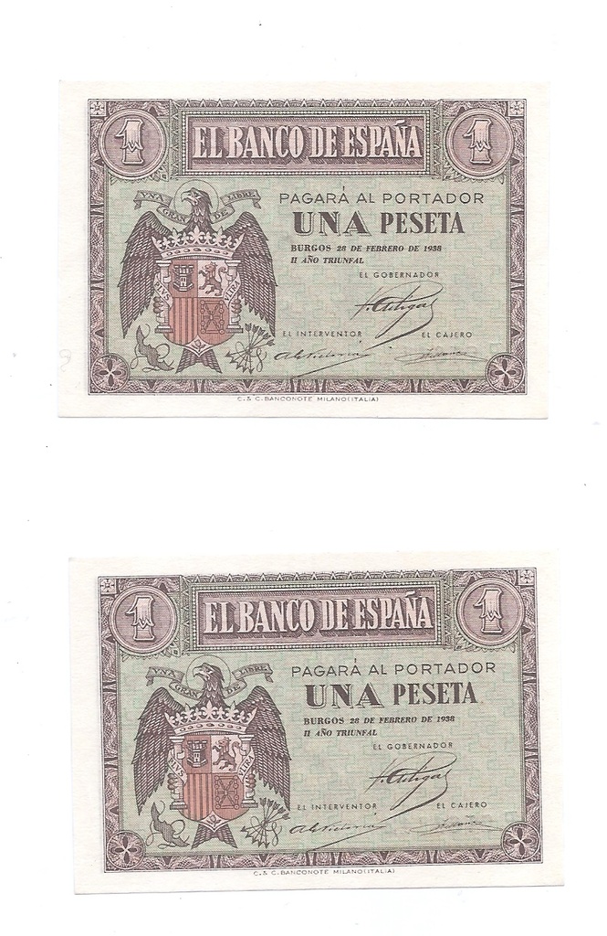 ESTADO ESPAÑOL AÑO 1938 DE 1 PTS