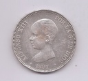 ALFONSO XIII DEL AÑO 1891 *91 DE 5 PESETAS