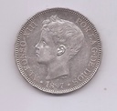 ALFONSO XIII DEL AÑO 1897 *97 5 PESETAS