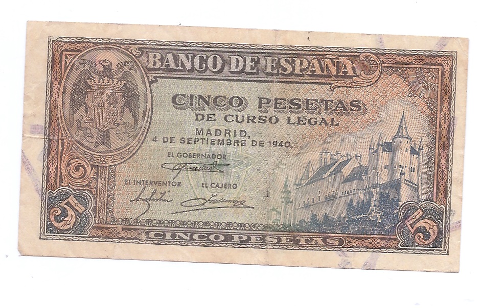 ESTADO ESPAÑOL AÑO 1940 DE 5 PTS