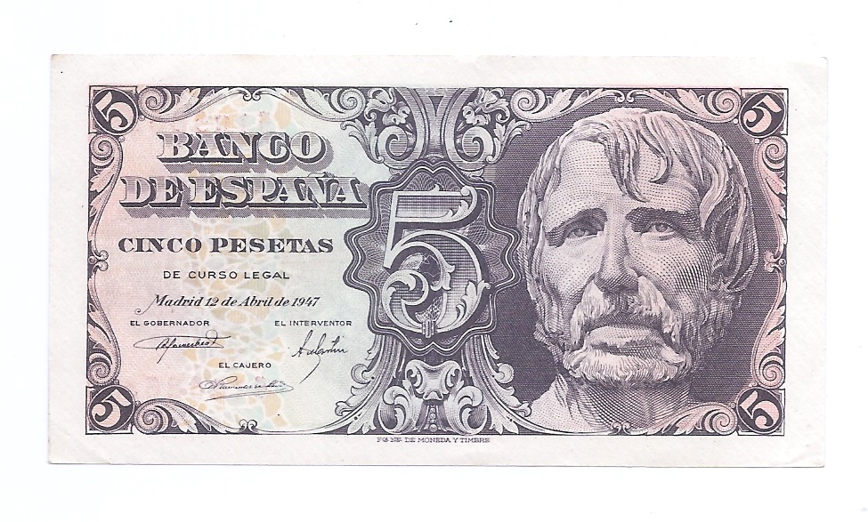 ESTADO ESPAÑOL AÑO 1947 DE 5 PTS