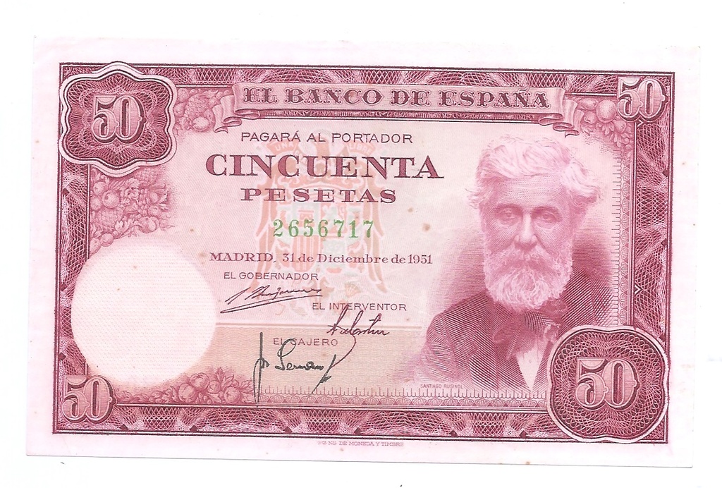 ESTADO ESPAÑOL AÑO 1951 DE 50 PTS