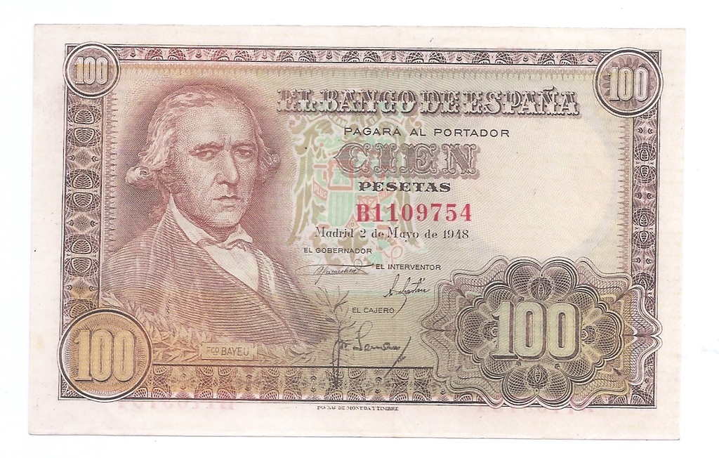 ESTADO ESPAÑOL AÑO 1948 DE 100 PTS