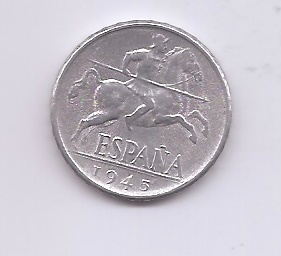 ESTADO ESPAÑOL (FRANCO) DEL AÑO 1945 DE 10 CENTIMOS