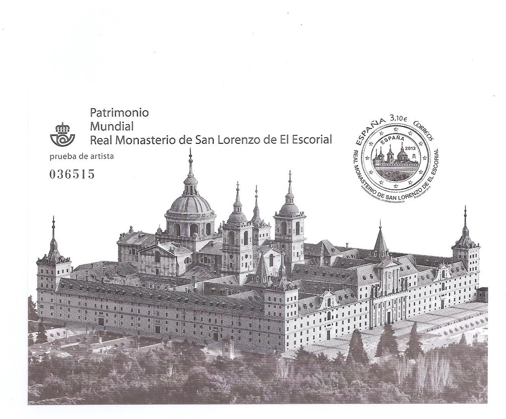 PATRIMONIO MUNDIAL REAL MONASTERIO DE SAN LORENZO DEL ESCORIAL 2013. PRUEBA Nº 111