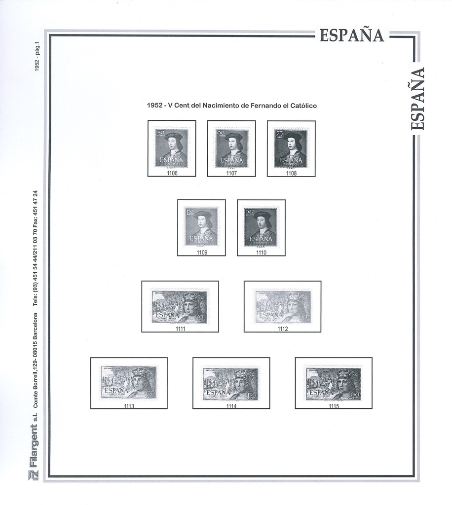 1950/1965 SUPLEMENTO ESPAÑA INDIVIDUAL (montado en transparente y negro)