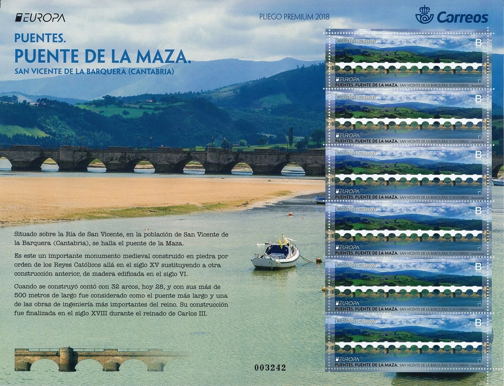2018 Nº 61 EUROPA PUENTES. PUENTE DE LA MAZA (SAN VICENTE DE LA BARQUERA, CANTABRIA)