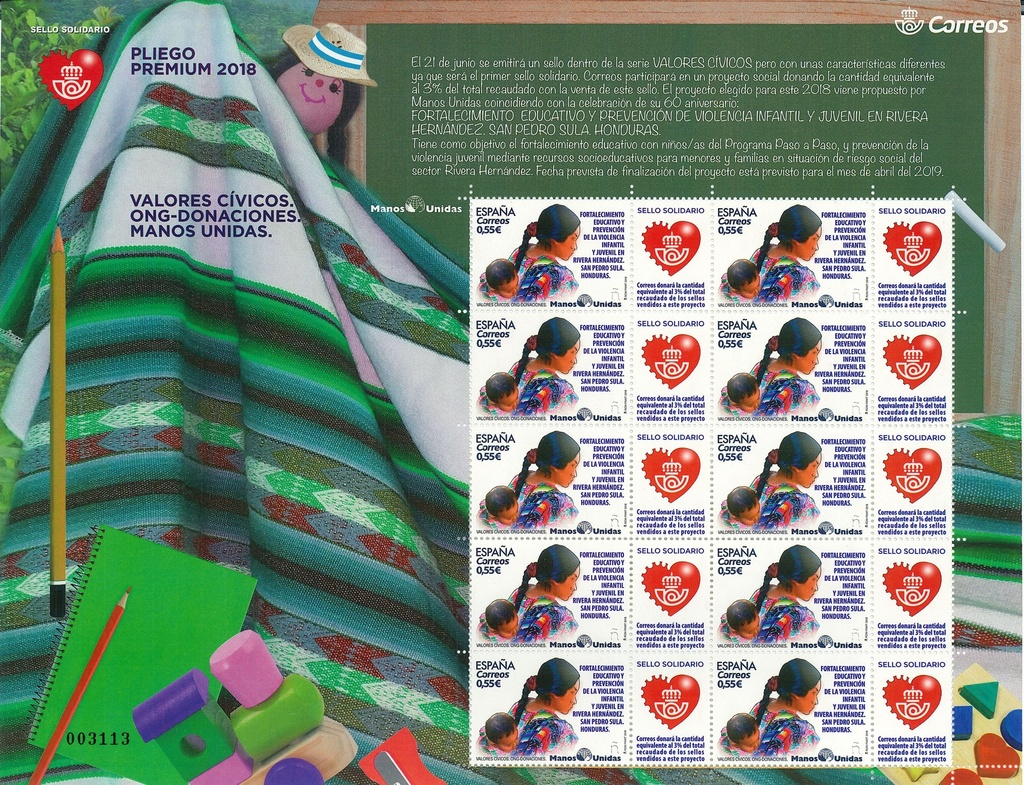 2018 Nº 63 VALORES CÍVICOS. ONGS. DONACIONES. MANOS UNIDAS