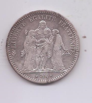 FRANCIA DEL AÑO 1848 DE 5 FRANCOS